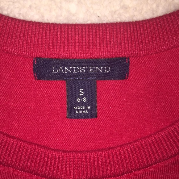 Lands’ End short sleeve red sweater knit blouse - Picture 3 of 4